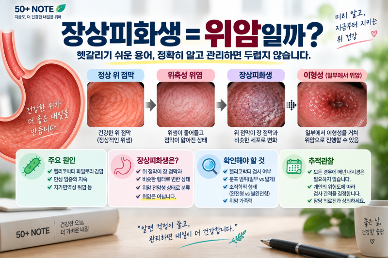 장상피화생, 위암 전단계라는 뜻일까? 위축성 위염과의 차이까지