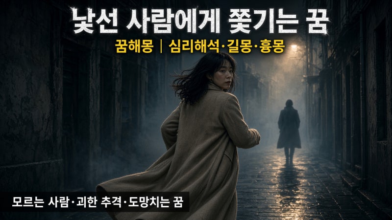 [낯선 사람에게 쫓기는 꿈] 꿈해몽｜ 모르는 사람·괴한 추격·도망치는 꿈 (심리해석·길몽·....