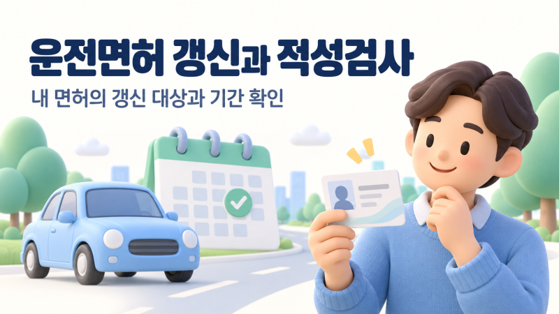 운전면허증 갱신 조건은? 1종·적성검사 전 확인할 3가지