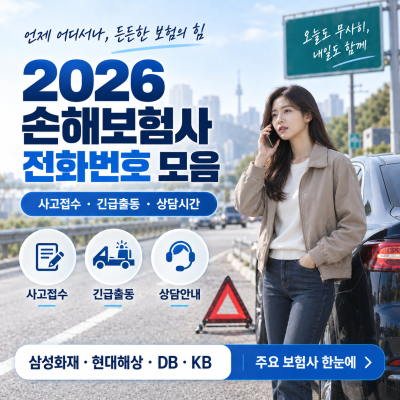 2026 손해보험사 고객센터 전화번호 모음｜사고접수·긴급출동·해외전화까지