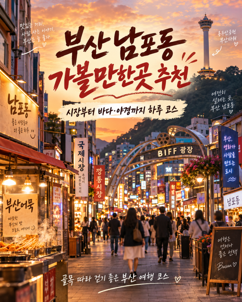 부산 남포동 가볼만한곳 7곳｜시장·바다·야경까지 하루 코스