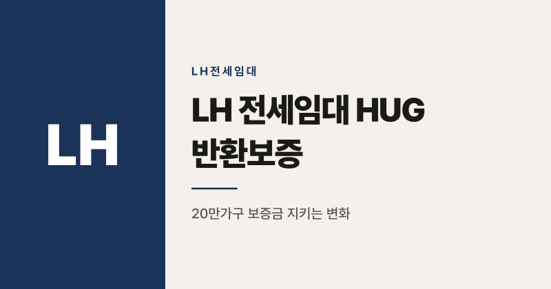 LH 전세임대 20만가구 HUG 반환보증 10월부터 자동 적용