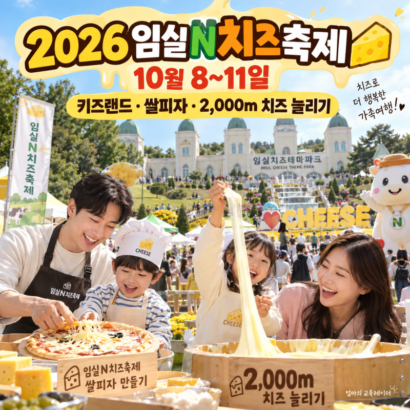 2026 임실N치즈축제 아이랑｜10월 8~11일 키즈랜드·쌀피자·2,000m 치즈 늘리기