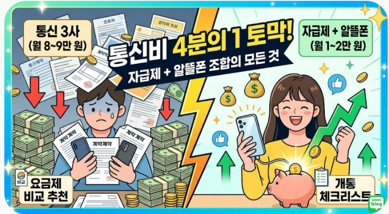 알뜰폰 요금제 비교 추천: 자급제폰 결합으로 통신비 4분의 1 토막 내는 법 (공식 알뜰폰허브 ....