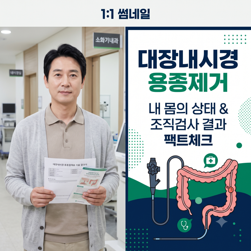 대장내시경 용종제거 후 내 몸의 상태와 조직검사 팩트체크