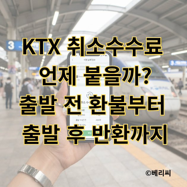 KTX 취소수수료 언제 붙을까?｜출발 전 환불부터 출발 후 반환까지