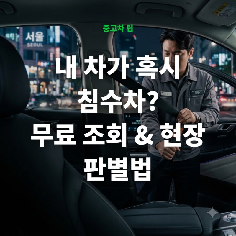 침수차 구별법 카히스토리 무료 사고이력 침수 조회 가이드