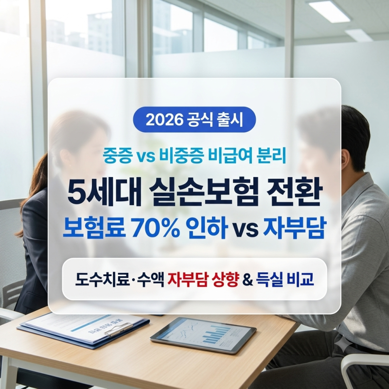 [2026] 5세대 실손보험 출시와 전환 장단점: 중증·비중증 비급여 분리와 1~4세대 가입자 득실 ....