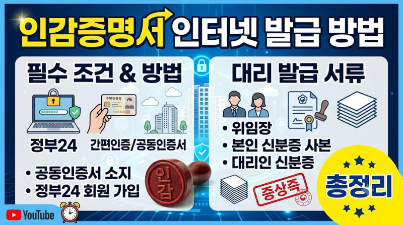 인감증명서 인터넷 발급 방법과 조건 및 대리 발급 서류 총정리