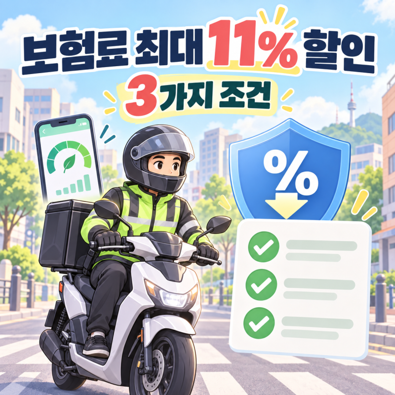 "배달 라이더 보험료 할인 최대 11%" 어떻게 받아야 할까? 오토바이 3가지 조건 확인