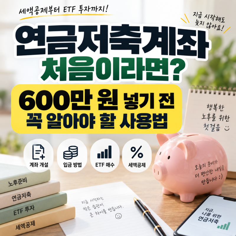 연금저축계좌 처음이라면? 600만 원 넣기 전 꼭 알아야 할 사용법