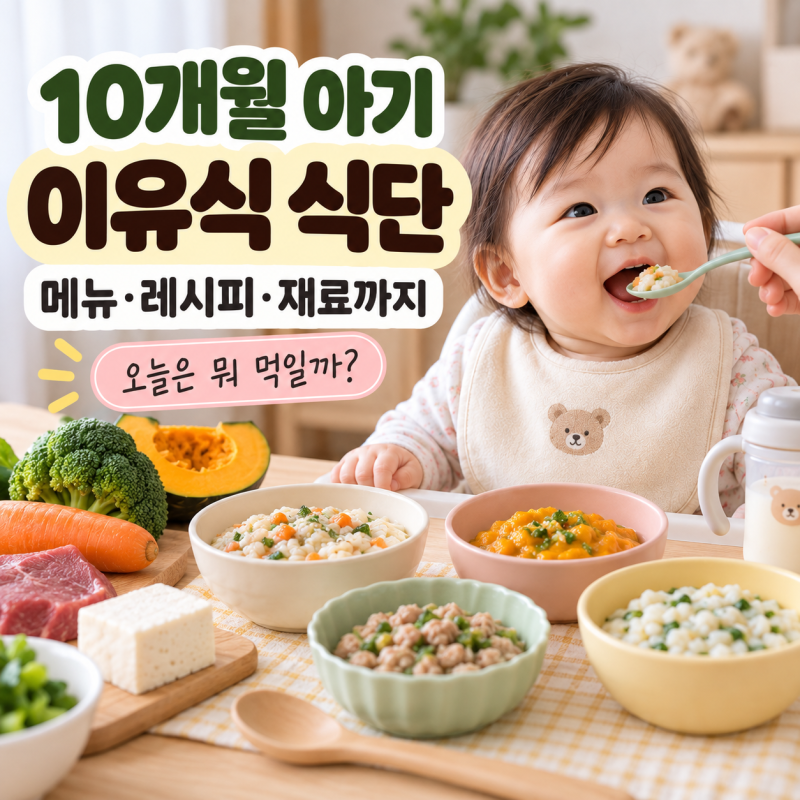 10개월 아기 이유식 식단·메뉴 구성, 재료와 간단 레시피까지