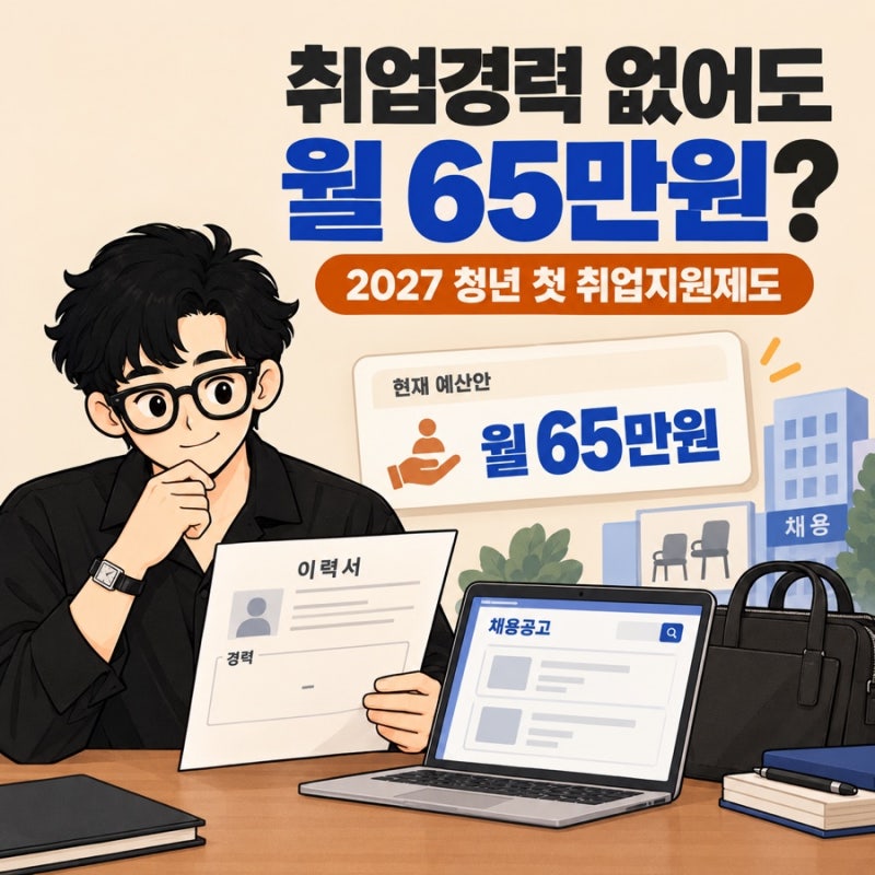 2027 청년 첫 취업지원제도 월 65만원, 취업경력 없어도 대상일까?