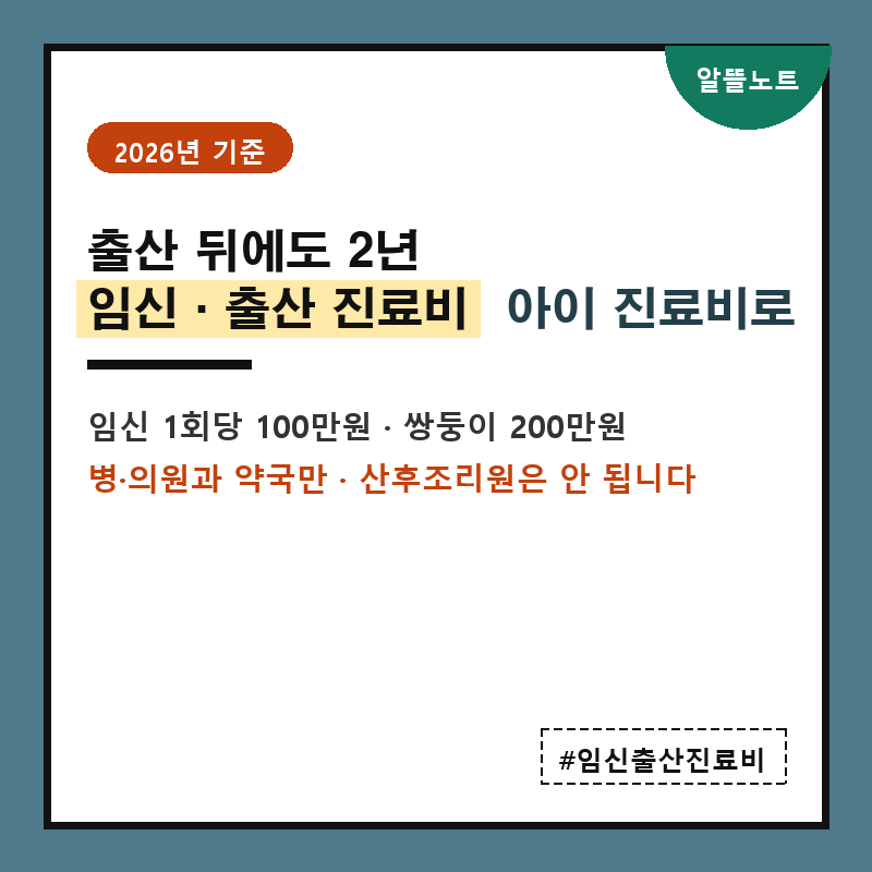 임신·출산 진료비 바우처 100만원, 출산 뒤에도 2년 — 아이 소아과·약국에서 쓰는 법 (2026)