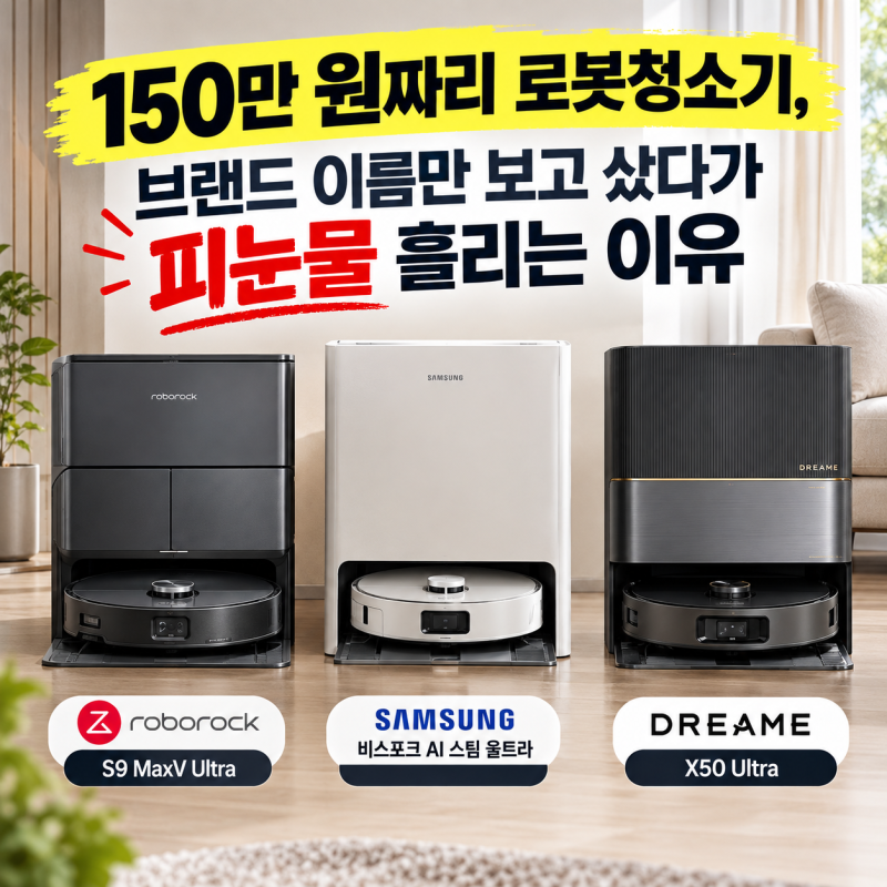 로보락 S9 MaxV 울트라 vs 삼성 비스포크 AI 스팀 vs 드리미 X50 Ultra, 200만 원 가전 3파전 리얼 비....
