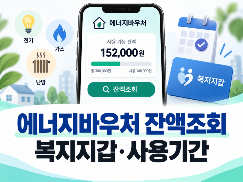 2026 에너지바우처 잔액 어디서 볼까? 복지지갑 조회와 사용기간 총정리