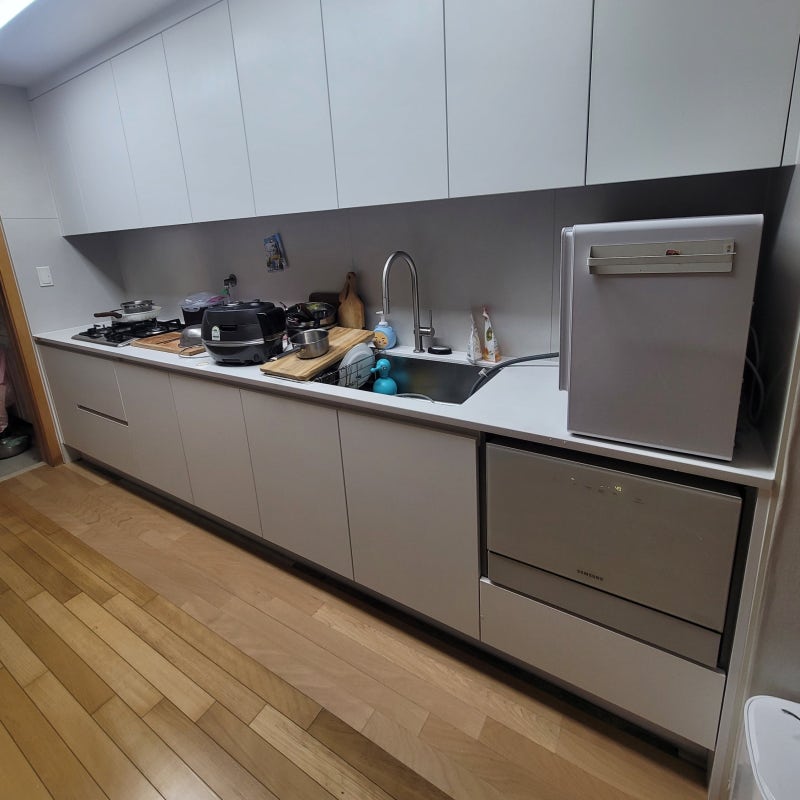 빌트인식기세척기 싱크대 아래 설치 삼성비스포크 식세기(롯데캐슬엠파이어)