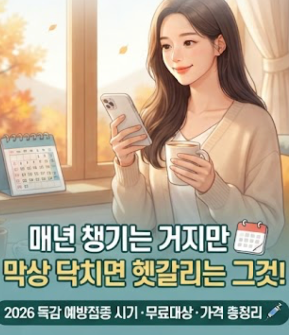 2026 독감예방접종 시기 가격 총정리 무료대상 백신비교