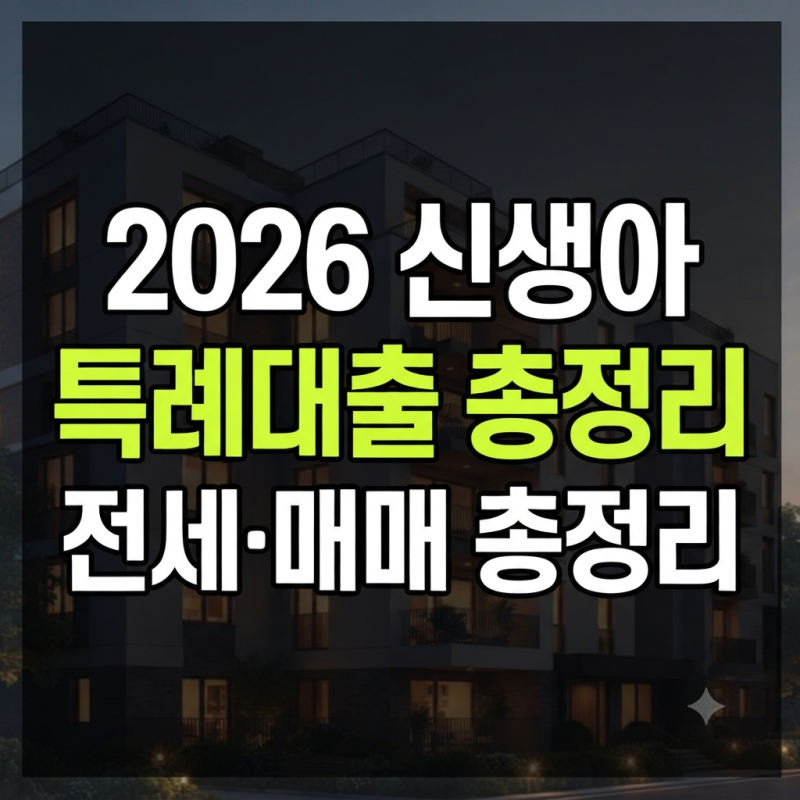 2026 신생아 특례대출 조건｜맞벌이 소득 2억, 금리 한도 전세·매매 총정리