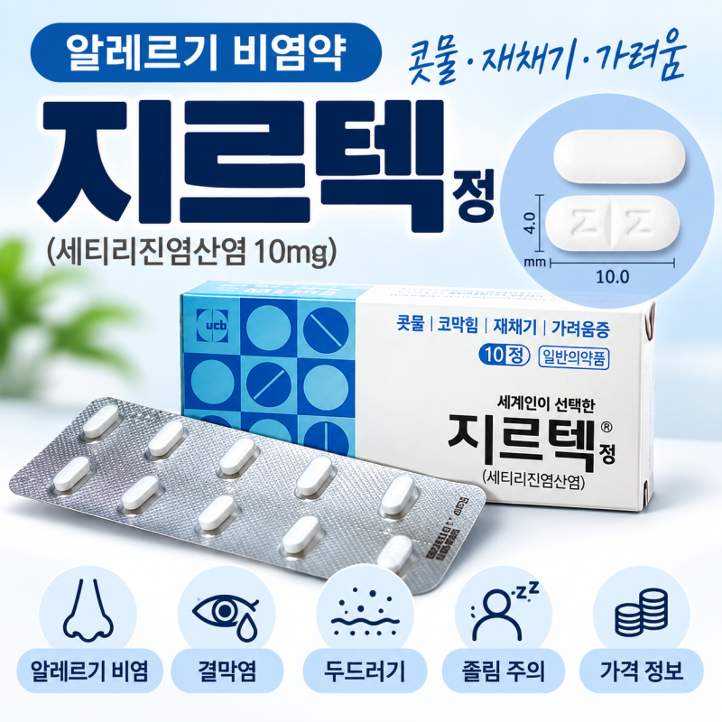 지르텍정 효능·복용법·부작용, 비염약 졸림과 가격까지 정리
