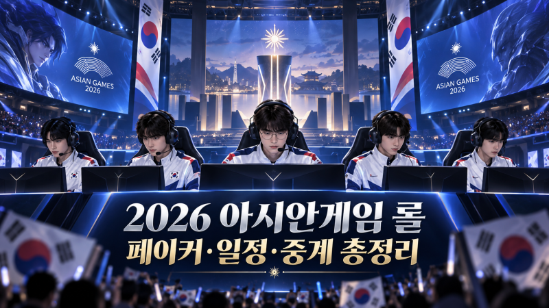 2026 아시안게임 롤 일정 총정리(페이커 한국 대표팀 명단·중계까지)
