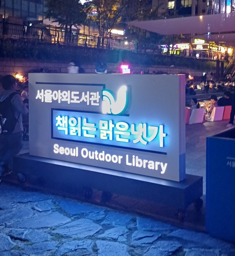 청계천 책 읽는 맑은 냇가, 밤이 더 예쁜 서울야외도서관 야경