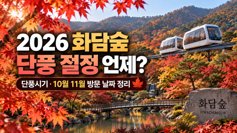 2026 화담숲 단풍 절정 언제? 단풍시기·10월 11월 방문 날짜 정리