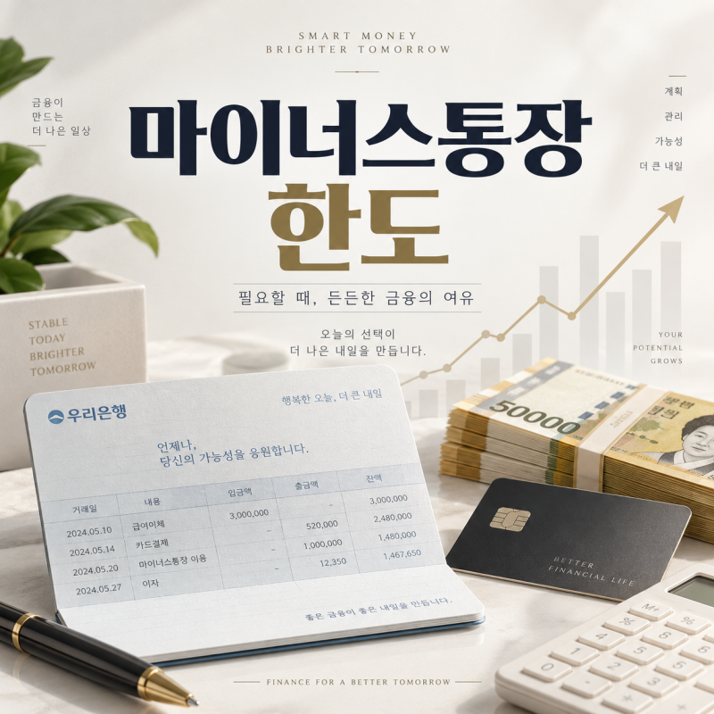 마이너스통장 한도 2026, 연봉 5천이면 정말 5천만원까지 나올까?
