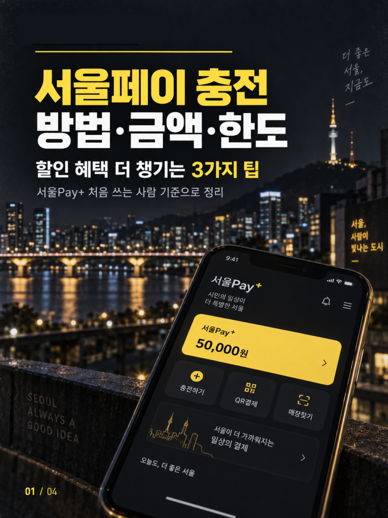 서울페이 충전 방법·금액·한도, 할인 혜택 더 챙기는 3가지 팁