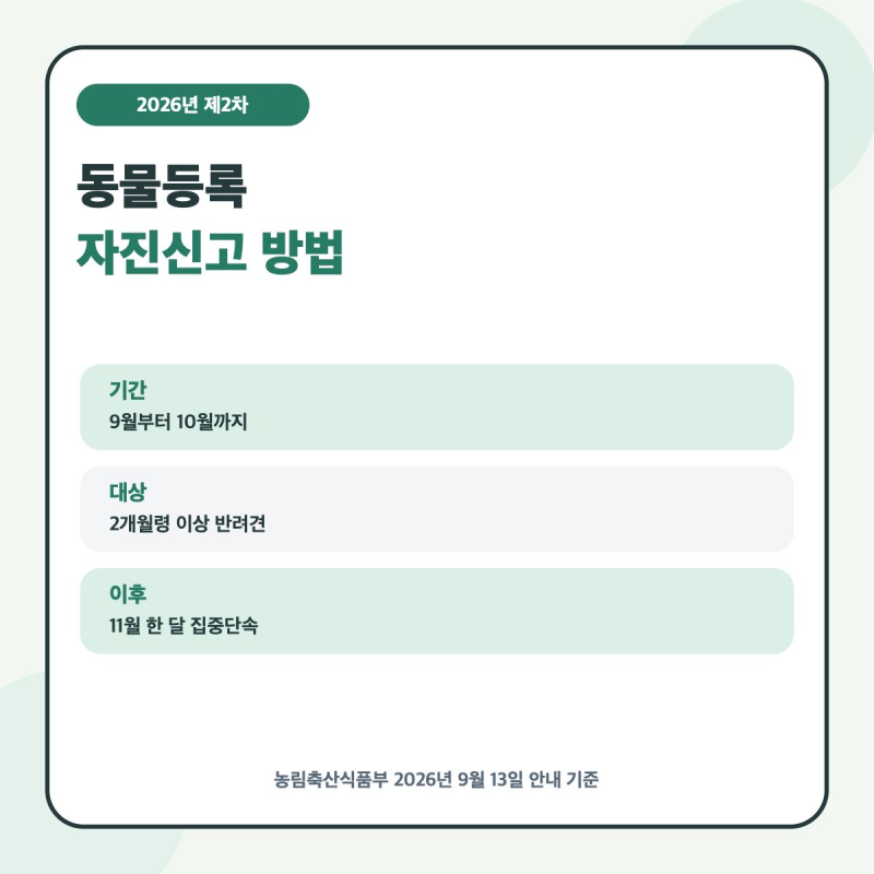 2026 동물등록 자진신고 방법