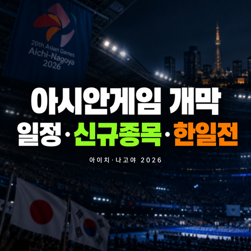 2026 아이치·나고야 아시안게임 개막: 주요 경기 일정, 신규 편입 종목 & 한일전 관전 포인트
