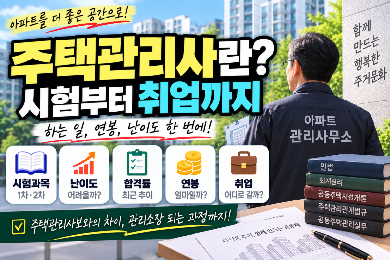 주택관리사란? 시험과목·난이도·합격률부터 연봉·취업까지 정리