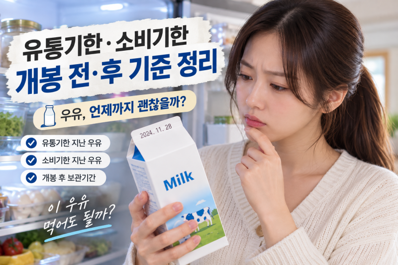 우유 유통기한과 소비기한 차이, 개봉 후 언제까지 먹어야 할까?