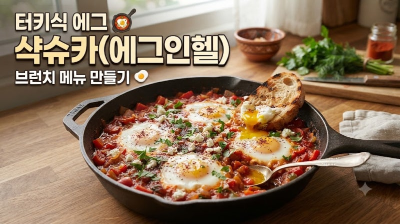 터키식 에그 샥슈카(에그인헬) 브런치 메뉴 만들기