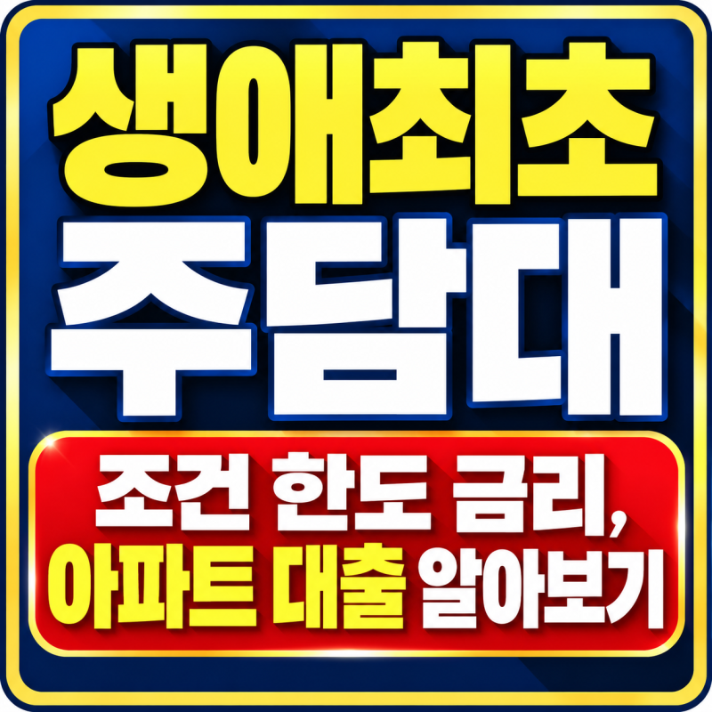 생애최초 주담대 조건 한도 금리, 아파트 대출 알아보기