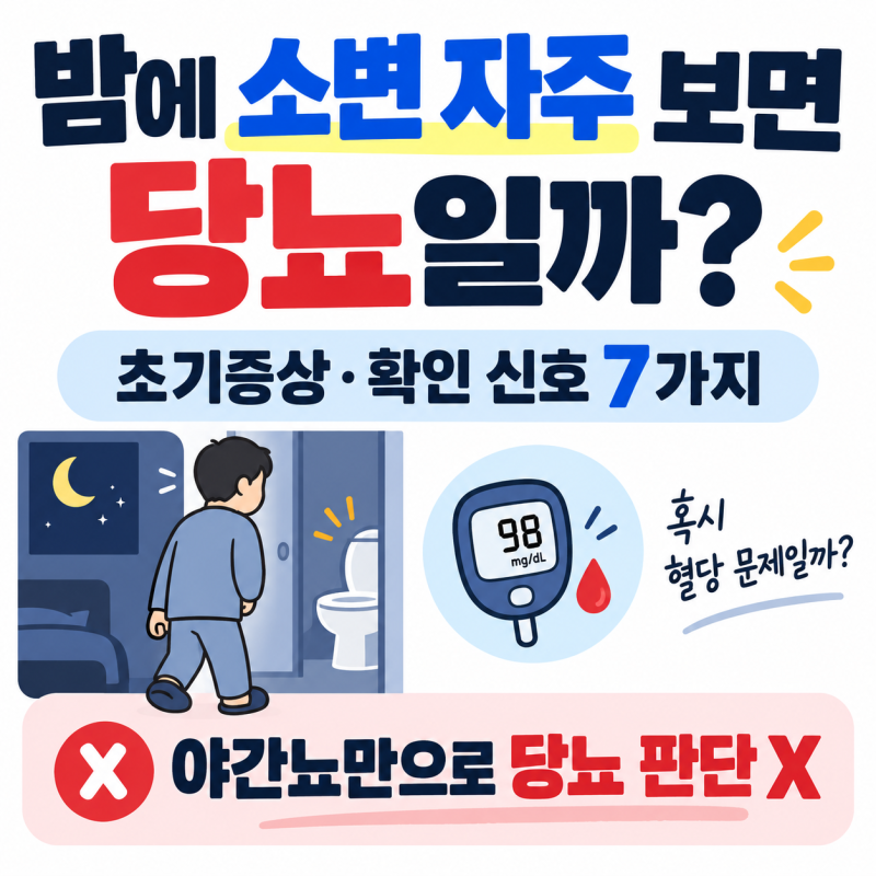 밤에 소변 자주 보는 이유 증상｜당뇨 초기증상·확인할 신호 정리