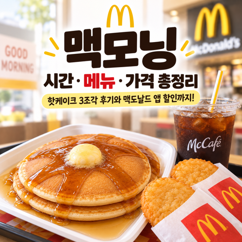 맥모닝 시간 메뉴 가격 칼로리 총정리 핫케이크 후기와 맥도날드 할인방법