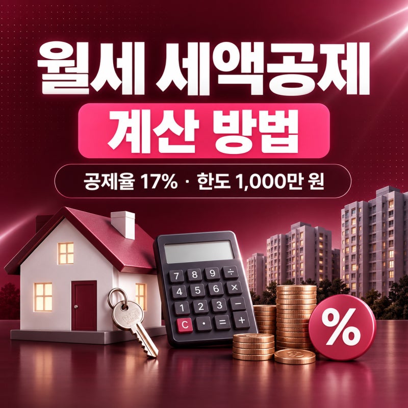 월세 세액공제 계산 방법｜공제율 15%·17%, 한도 1,000만 원, 직접 계산해 보기
