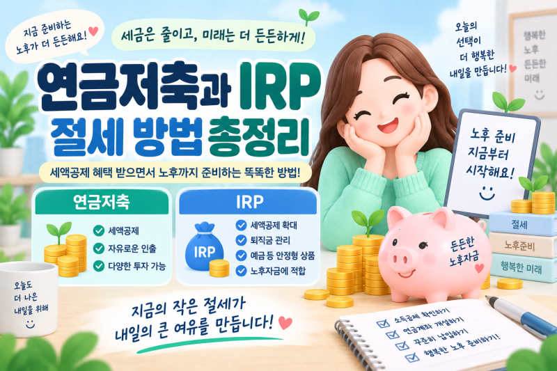 연금저축과 IRP 세액공제 한도는 얼마일까? 절세 방법과 차이점 정리