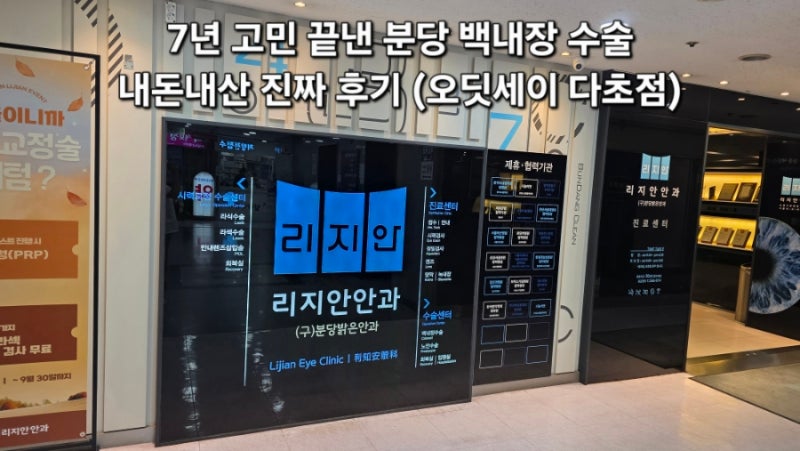 성남 분당 리지안안과의원 백내장 수술 후기 미금역 안과 다초점렌즈 오딧세이 선택한 이유