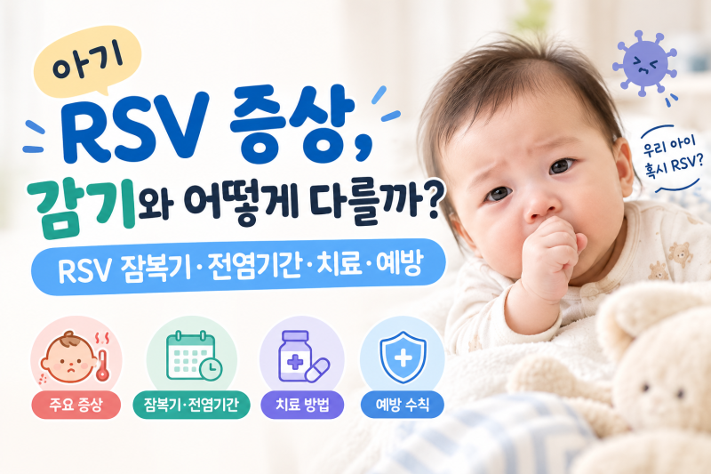 아기 RSV 증상, 감기와 어떻게 다를까?｜RSV 잠복기·전염기간·치료·예방