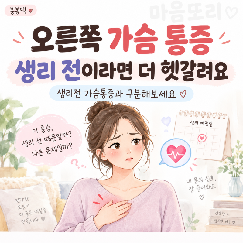오른쪽가슴통증, 생리전가슴통증 어떻게 구분할까요?