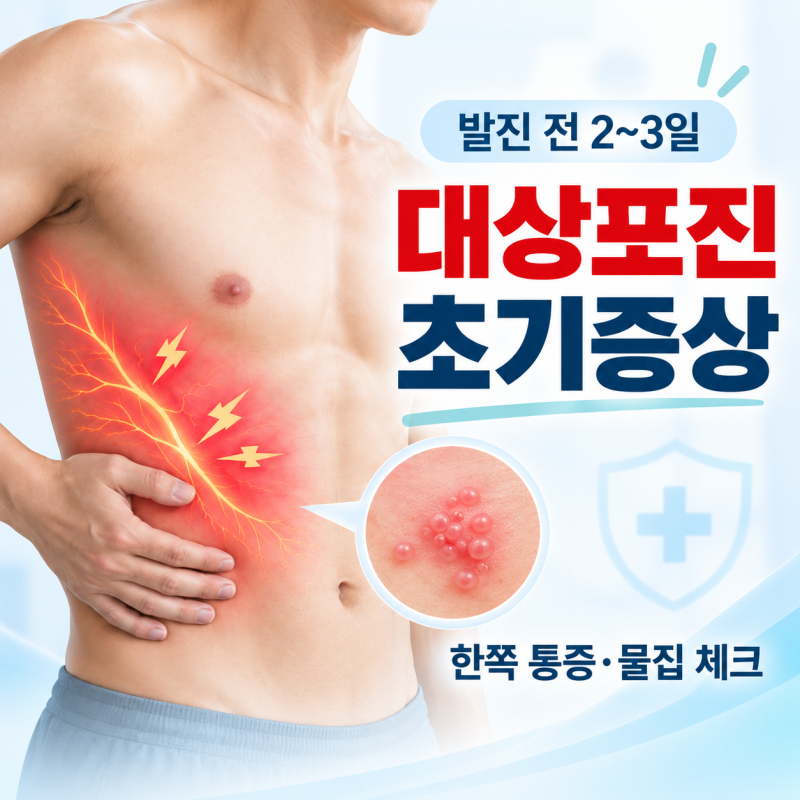 "대상포진 증상" 물집보다 통증이 먼저? 몸 한쪽 찌릿함이 보내는 신호