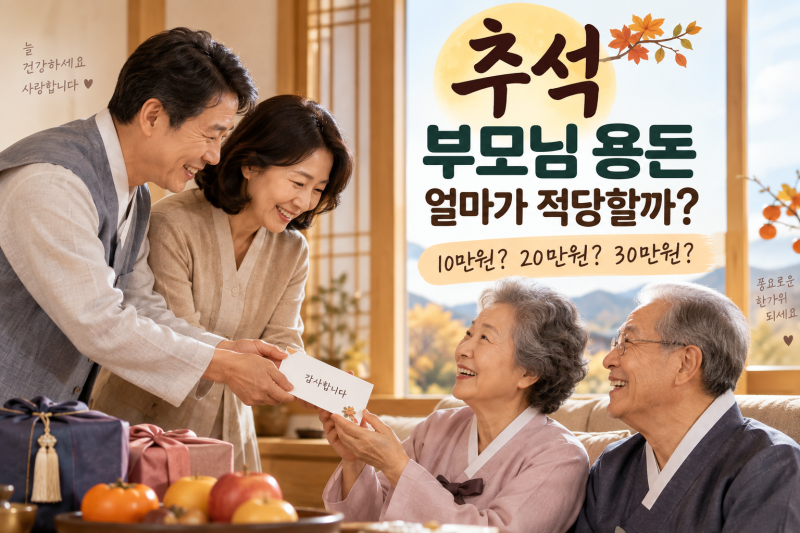 2026 추석 부모님 용돈 얼마가 적당할까? 평균 금액 알아보니