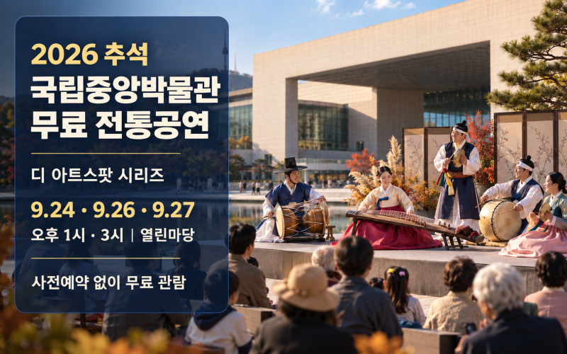 2026 추석 국립중앙박물관 무료공연｜디 아트스팟 일정·출연진·예약 방법