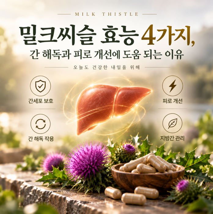 밀크씨슬 효능 4가지, 간 해독과 피로 개선에 도움 되는 이유