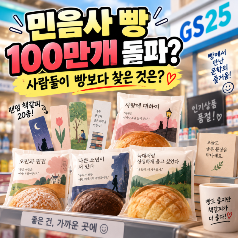 민음사 빵 100만개 돌파…사람들이 빵보다 책갈피를 찾는 이유