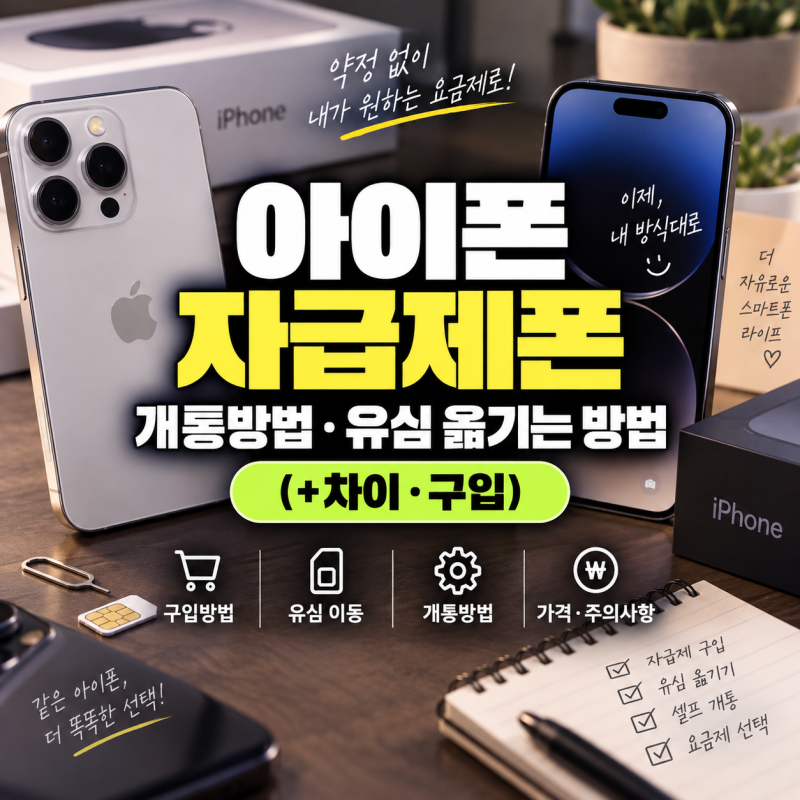 아이폰 자급제폰 개통 방법 유심 옮기는 방법(+차이, 구입)