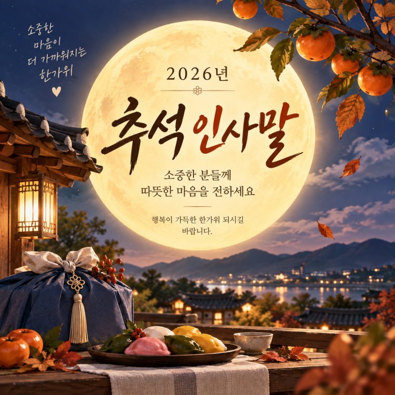 2026 추석 인사말 문구 예시｜직장상사 임원 친구 친척에게