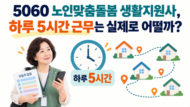 5060 노인맞춤돌봄 '생활지원사', 하루 5시간 근무는 실제로 어떨까?